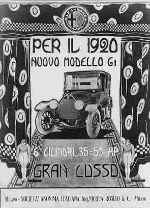 1920 Alfa Romeo G1 advertisement
