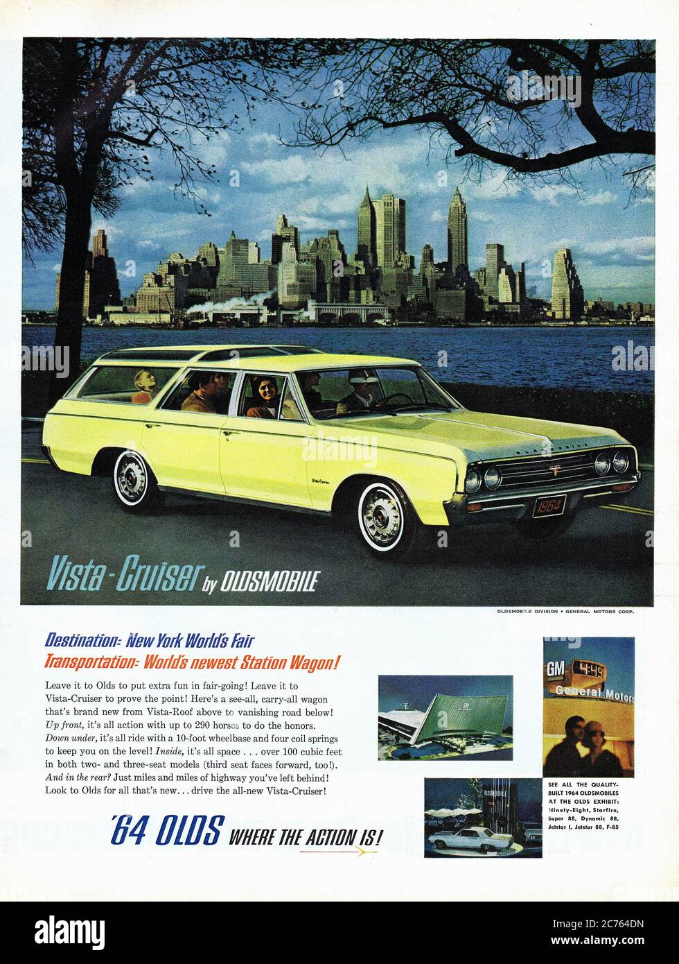 Açıklama: 1964 Oldsmobile Vista Cruiser - Vintage car advertising