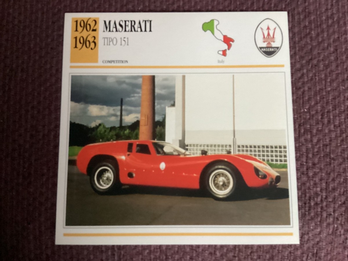 Maserati Tipo 151, 1962-63, Competition Car, Italy, Collectors Card | eBay UK