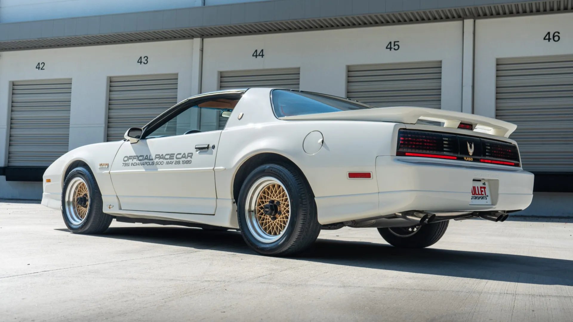1989 Pontiac Firebird 20th Anniversary Turbo Trans Am Pace Car rear 3/4 white