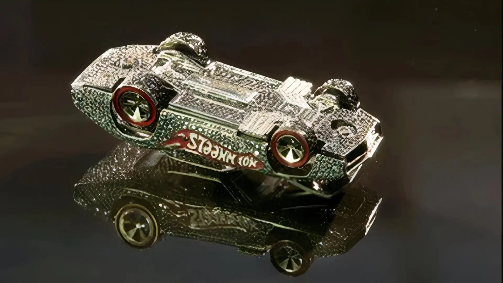 2008 Hot Wheels Custom Otto Diamond-Encrusted 40th Anniversary Car upside down static