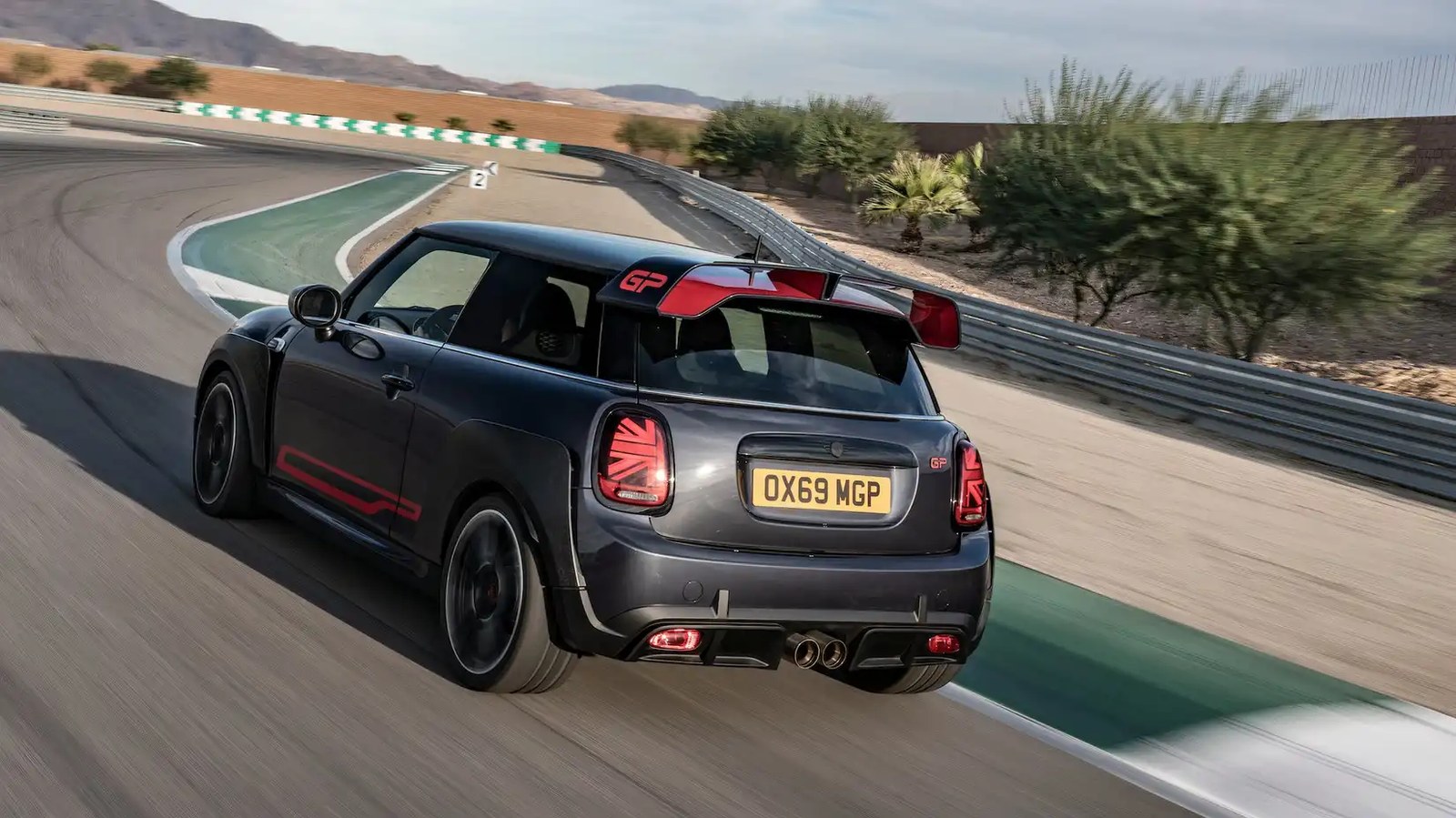 2021 MINI Cooper JCW GP Rear Angle Track Driving