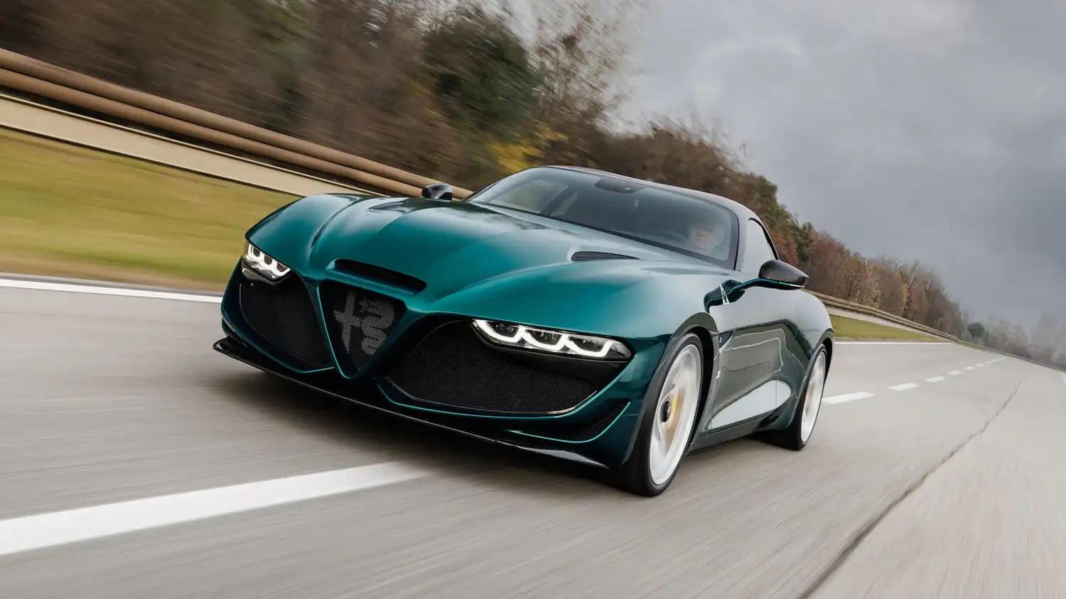 2023 Alfa Romeo Giulia SWB Zagato Driving Toward Us Angled
