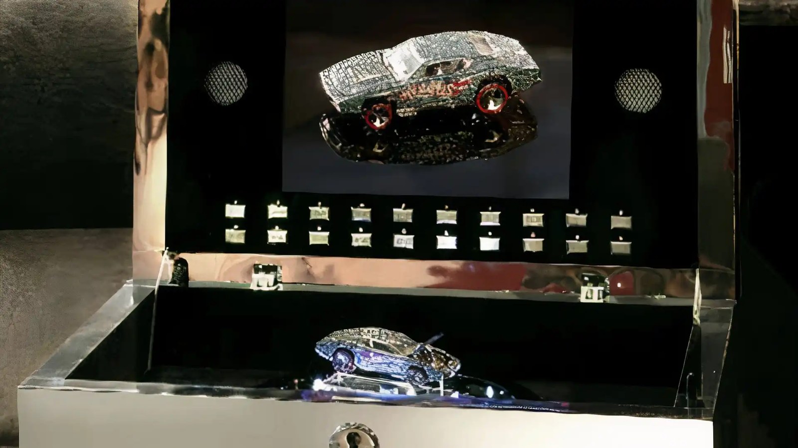 2008 Hot Wheels Custom Otto Diamond-Encrusted 40th Anniversary Car in box static
