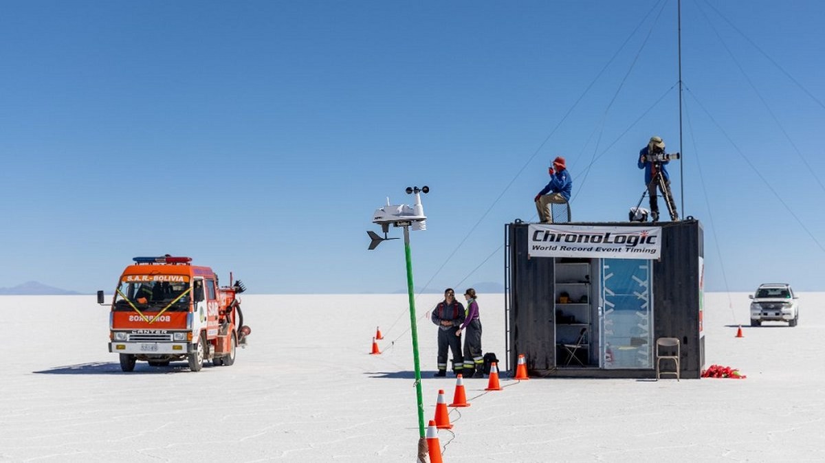 timing tower at 2023 Bolivia Speed Trials. Photo by Jean Turner
