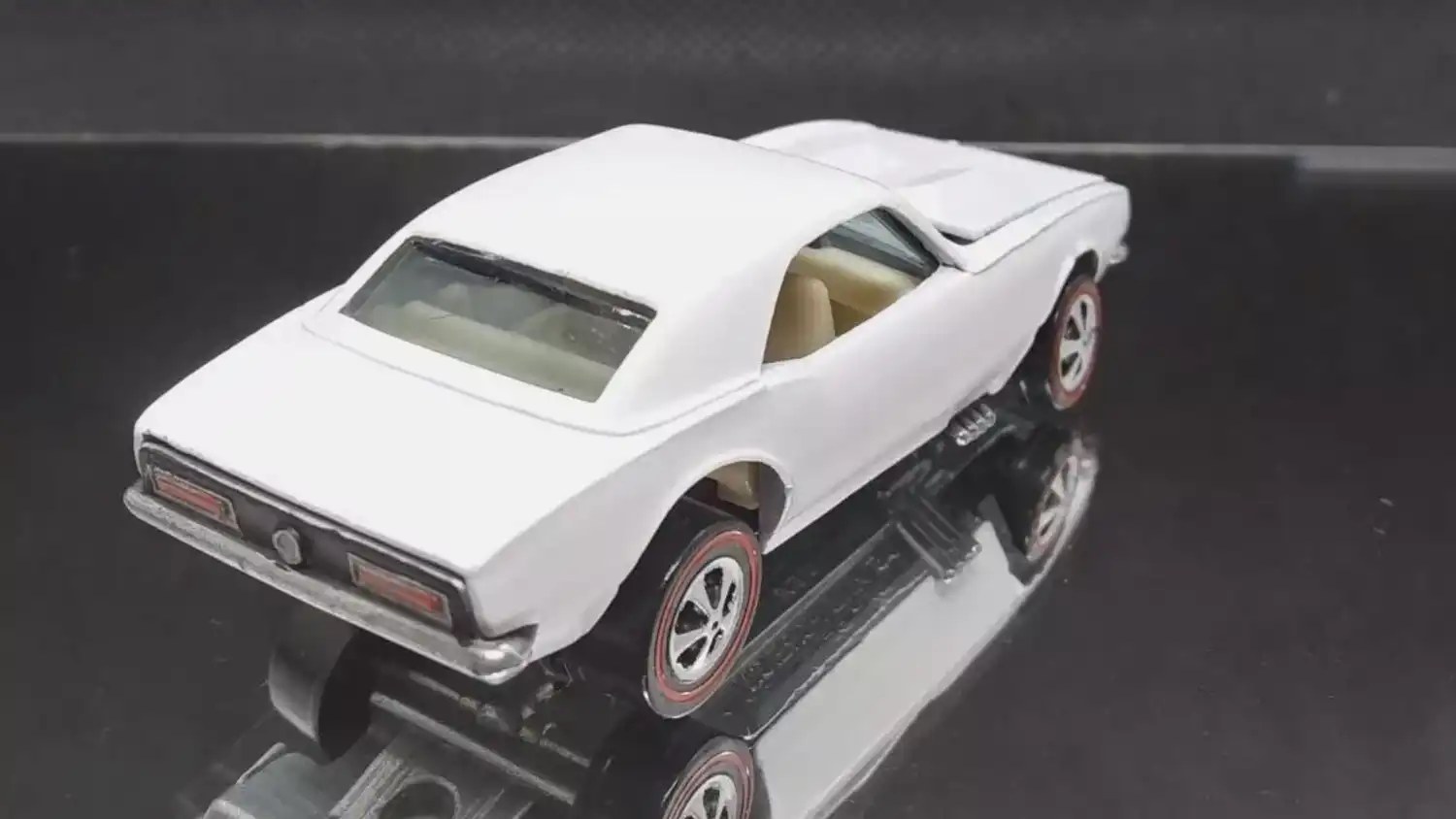 1968 White Enamel Custom Camaro rear 3/4 static
