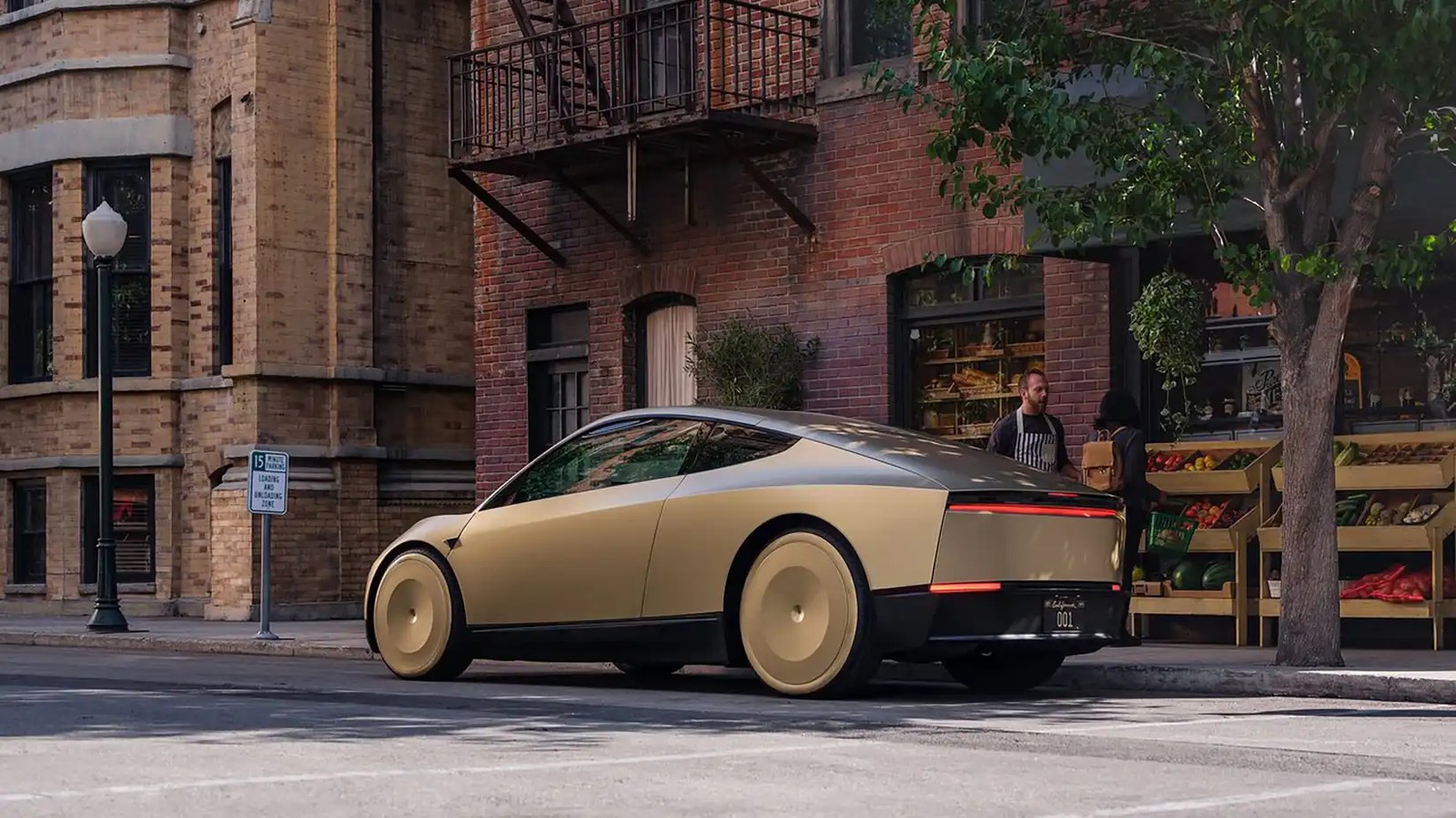 2024 Tesla Cybercab rear, three-quarter