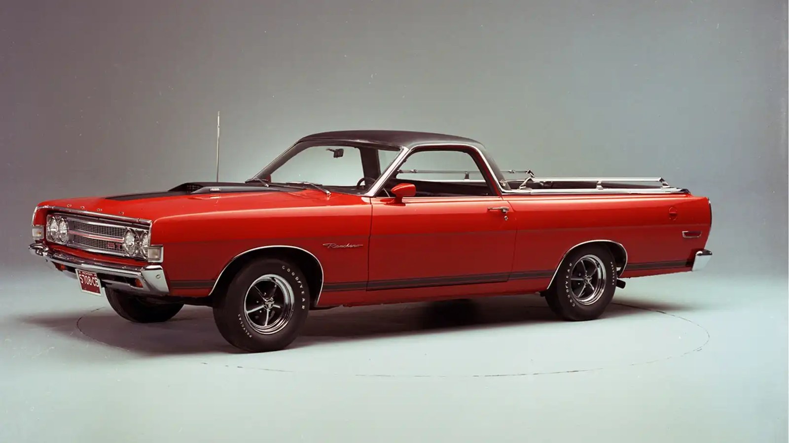 1969 Ford Ranchero GT Red Front Angle