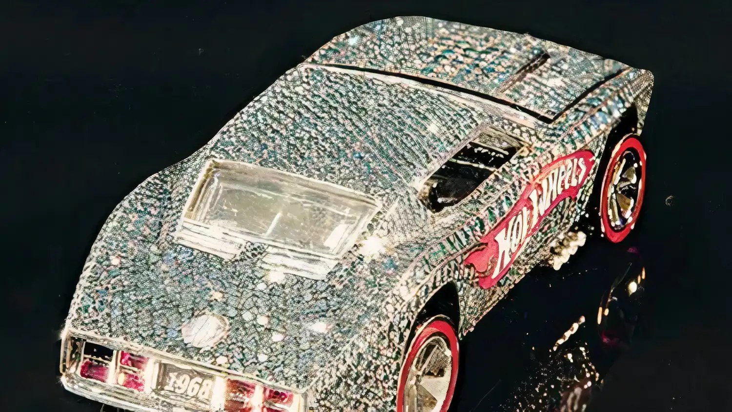 2008 Hot Wheels Custom Otto Diamond-Encrusted 40th Anniversary Car rear overhead