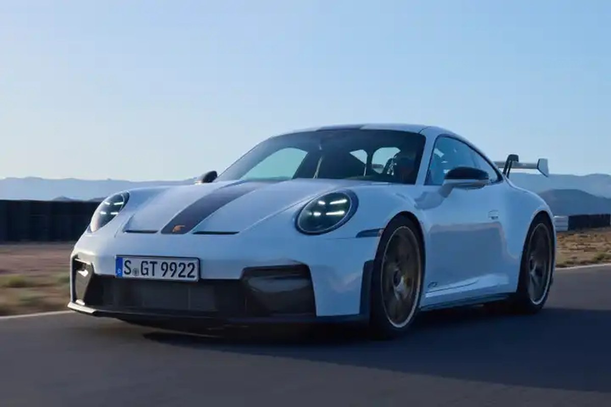 2025 Porsche 911 GT3 White Front Angle Driving
