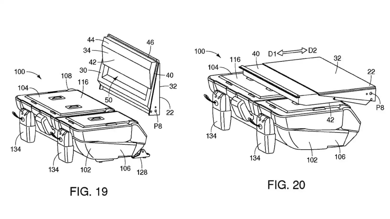 Nissan mid-gate folding seat patent drawings