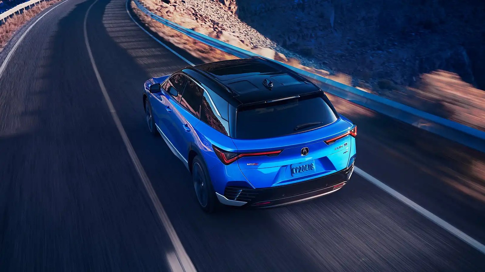Acura ZDX Type S Overhead Rear Angle Driving