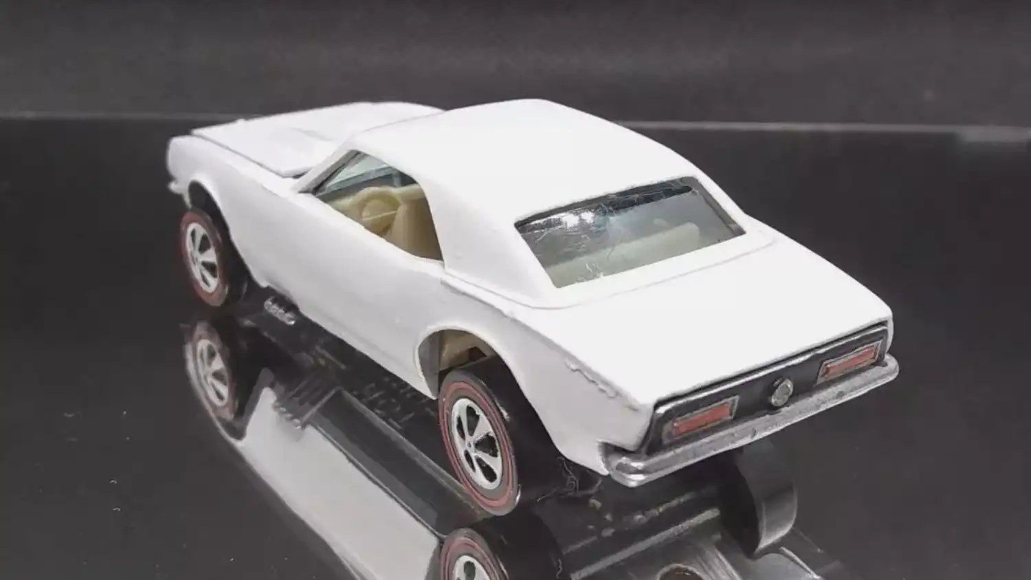 1968 White Enamel Custom Camaro rear 3/4 static