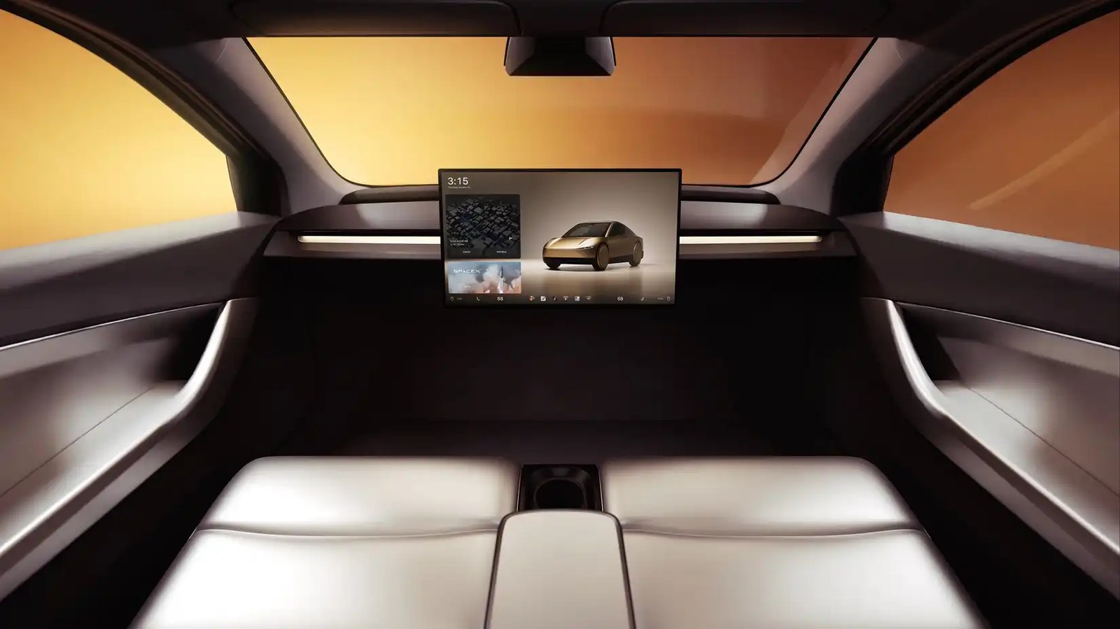 Tesla Cybercab leather front cabin-1