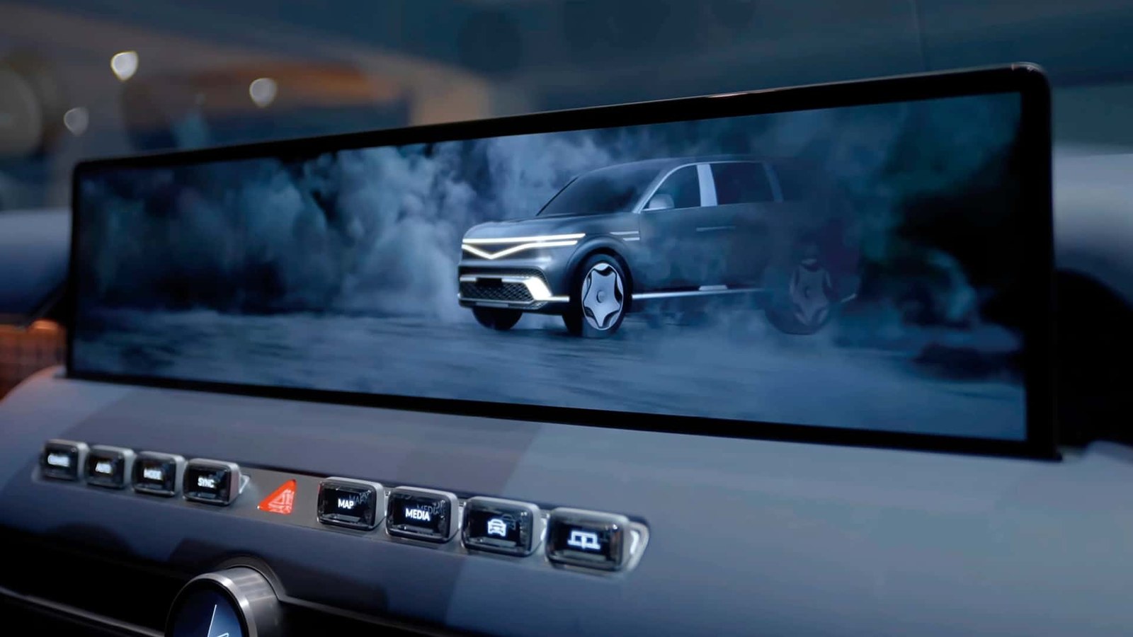 The Genesis GV90 Has A Huge Screen. Park And It Gets Even Bigger