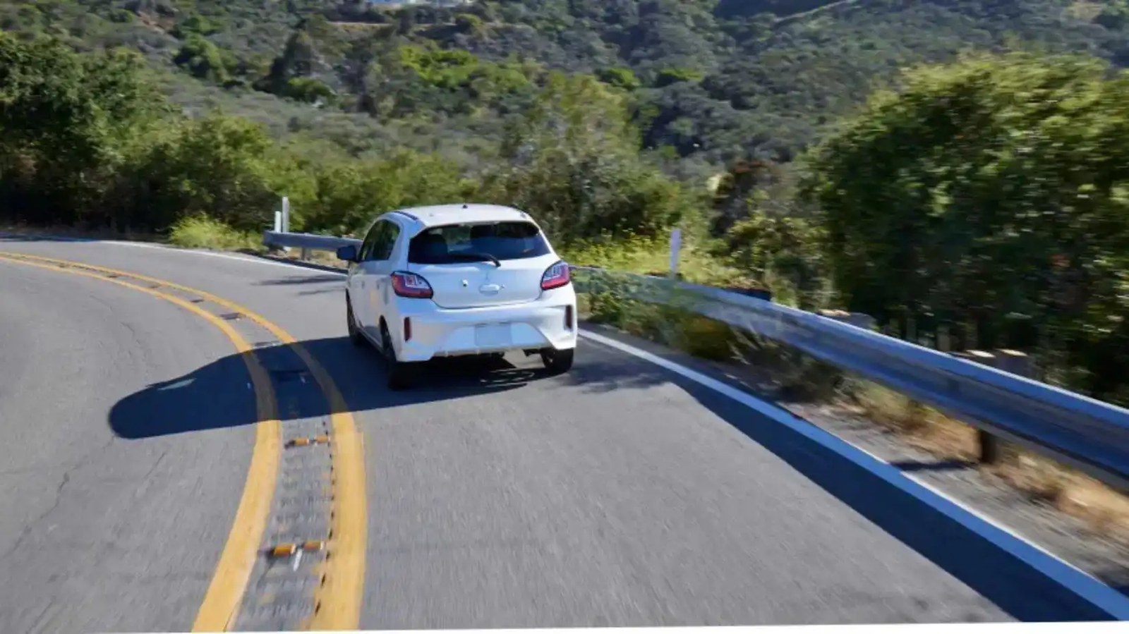2024 Mitsubishi Mirage rear, three-quarter