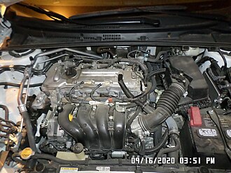 Toyota 2ZR-FE engine (cover not installed) in 2016 Toyota Corolla LE