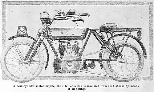 1909 A.S.L. motorcycle with air suspension