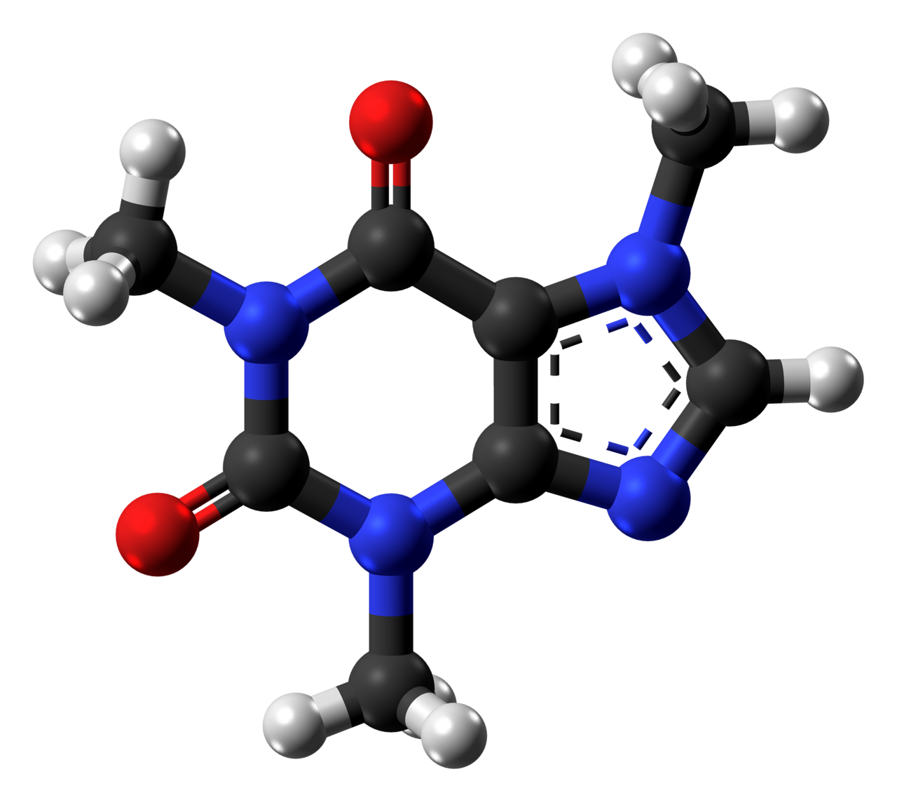 Caffeine molecule ball from xtal (1)