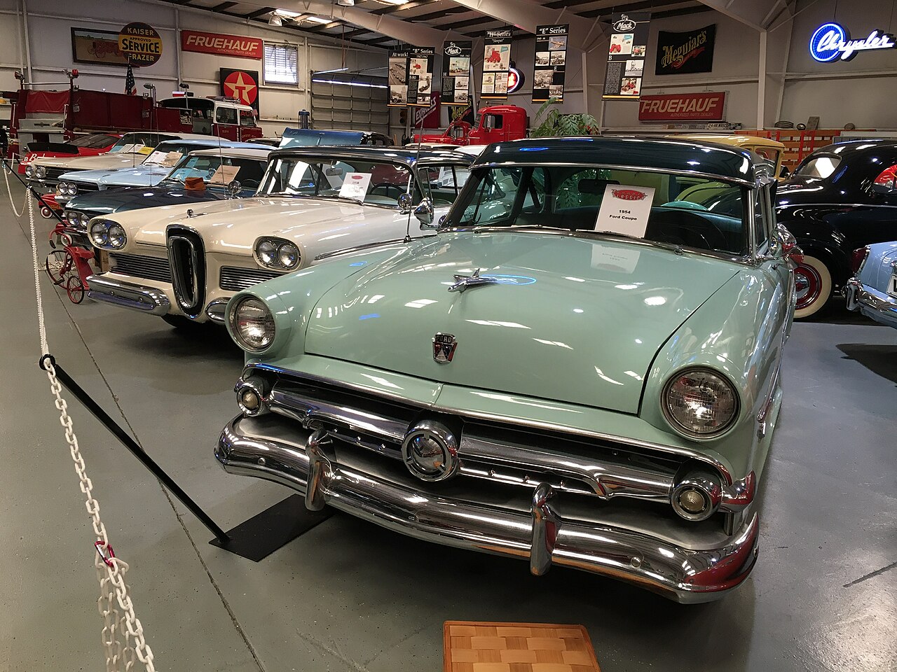 Classic cars in an American car museum