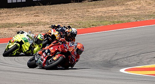 Marc Márquez leading the Aragon GP 2025