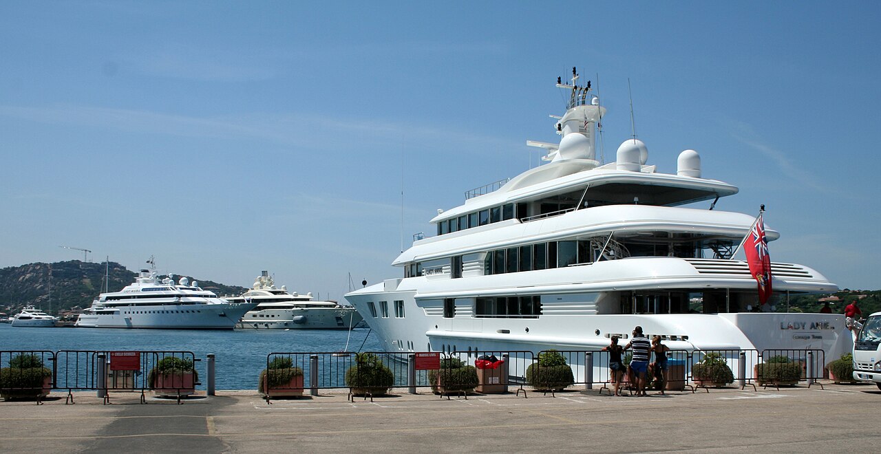 Three luxury yachts - Lady Anne, Lady Moura and Pelorus