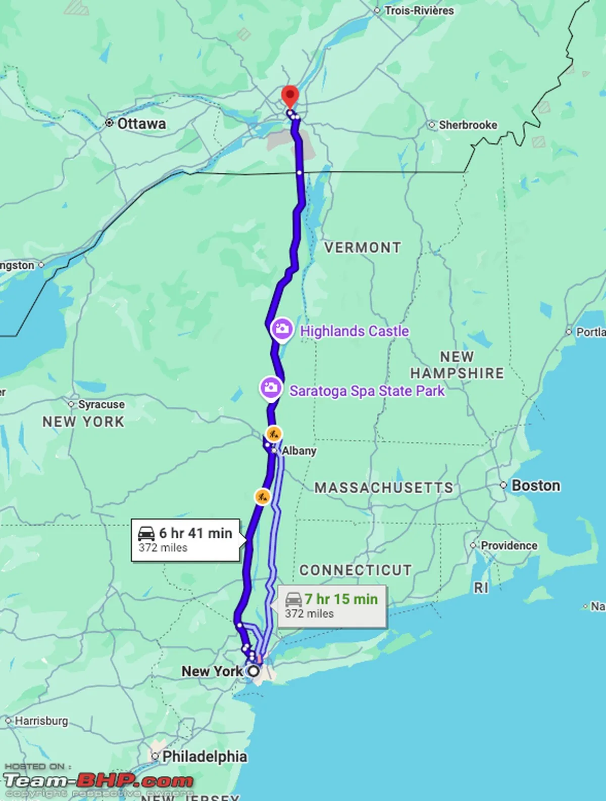 BMW 530i ile Hayat: New York-Canada Karayolu Yolculuğu ve Eski Team-BHP Çıkartması