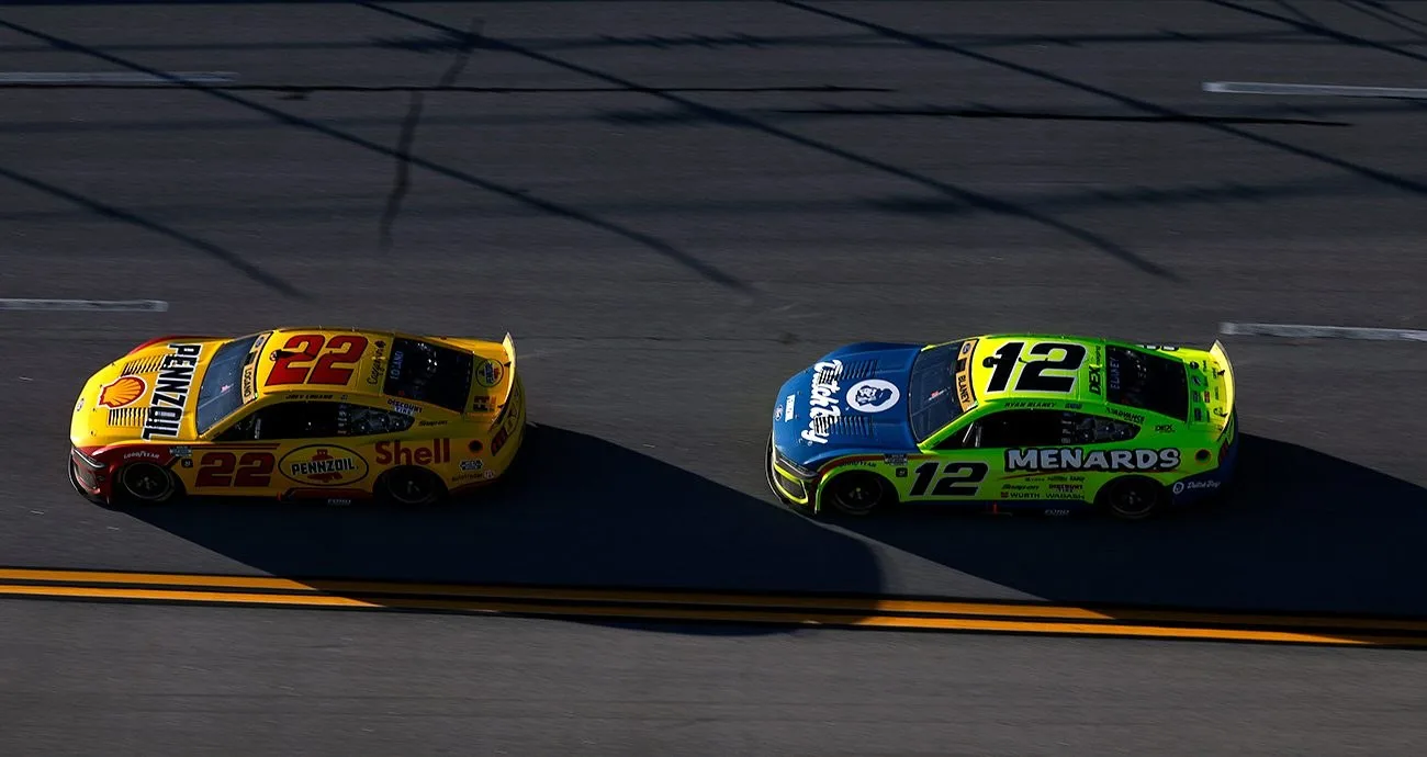 Joey Logano and Ryan Blaney at Talladega.
