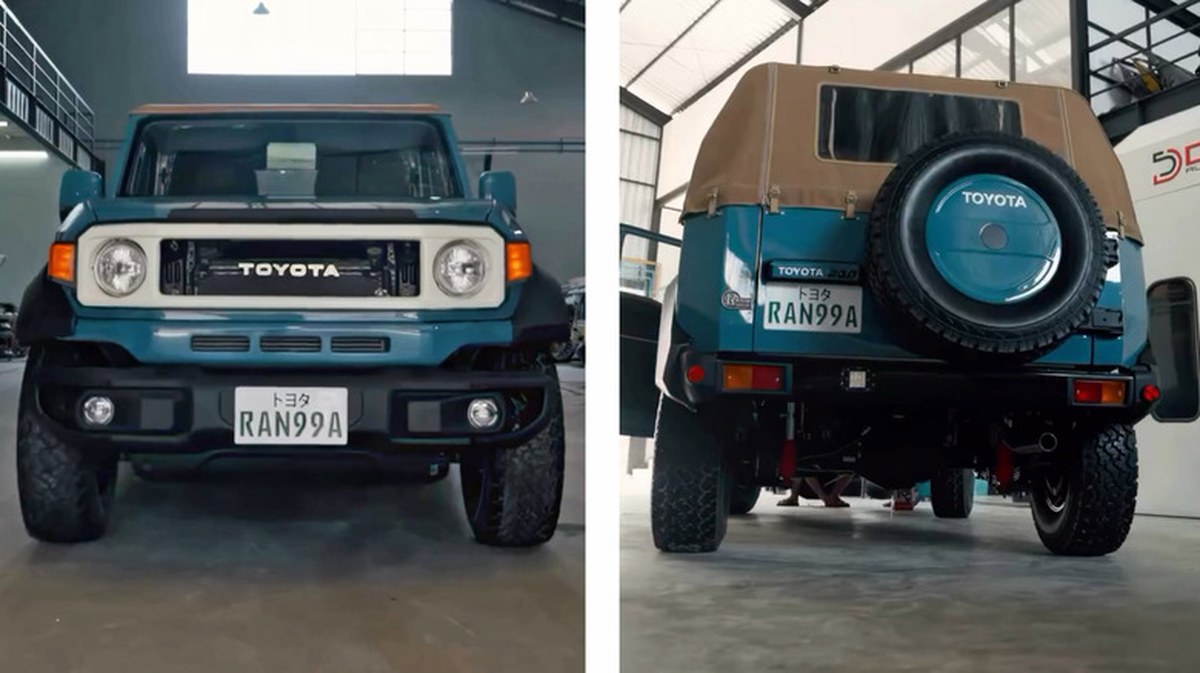 Toyota Hilux Rangga converted into a vintage Land Cruiser
