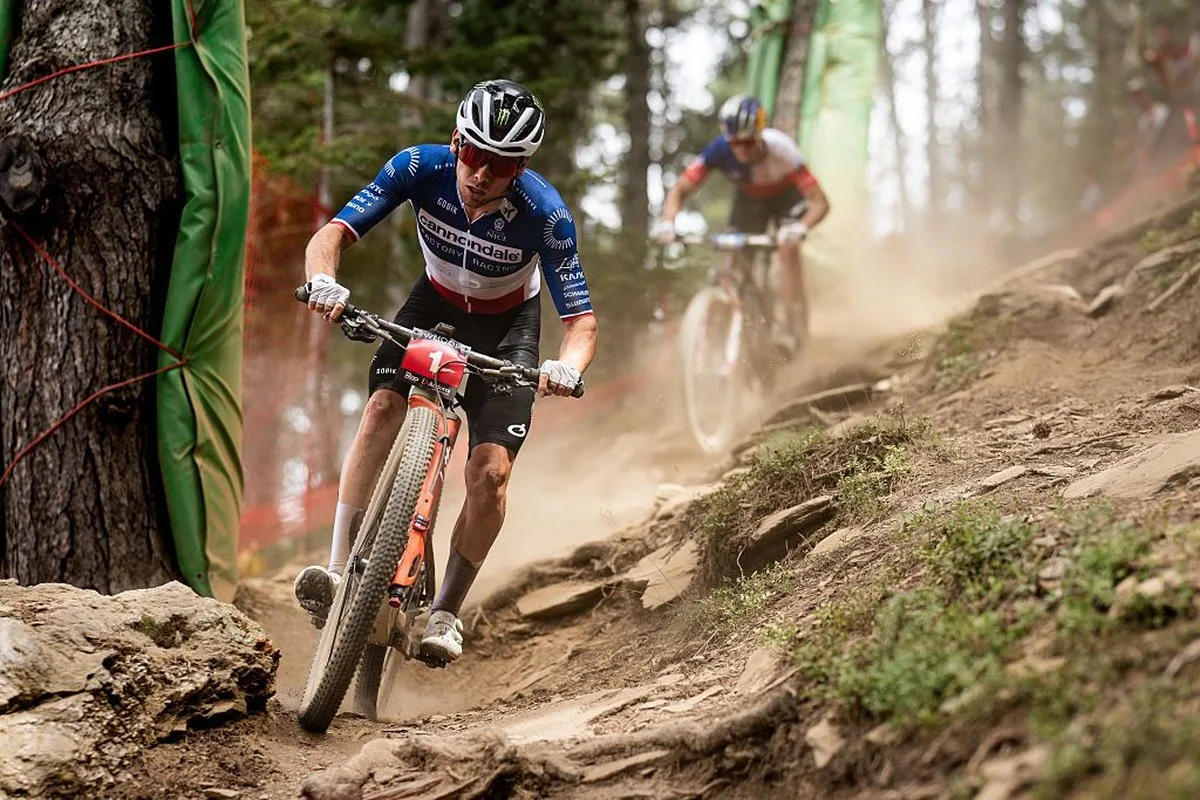 Luca Martin (Cannondale Factory Racing) competes in the XCO Men Elite Race during the UCI Mountain Bike World Series In Andorra. (Photo by Billy Ceusters/Getty Images)