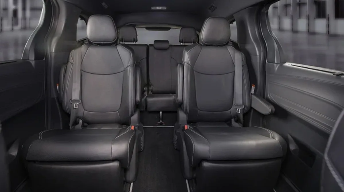 Two second-row seats of the 2023 Toyota Sienna.