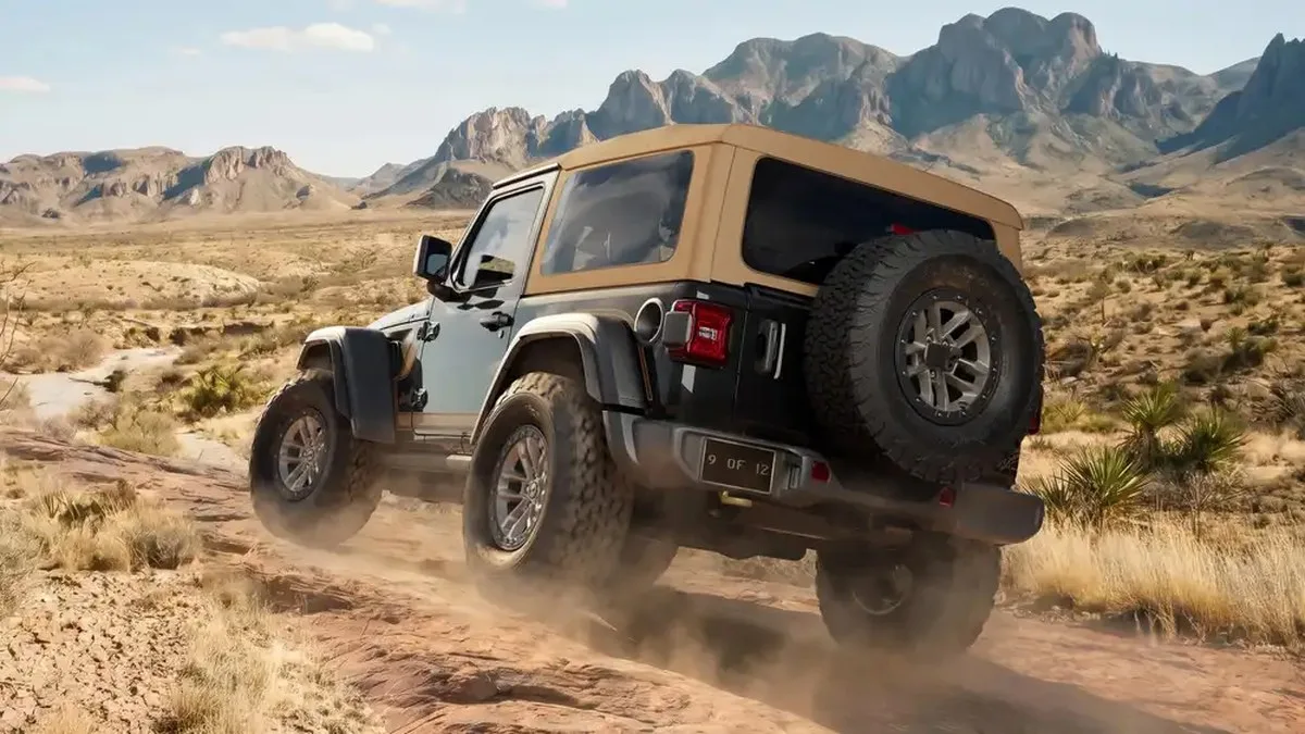 2027 Jeep Wrangler Laredo rear three-quarter angle