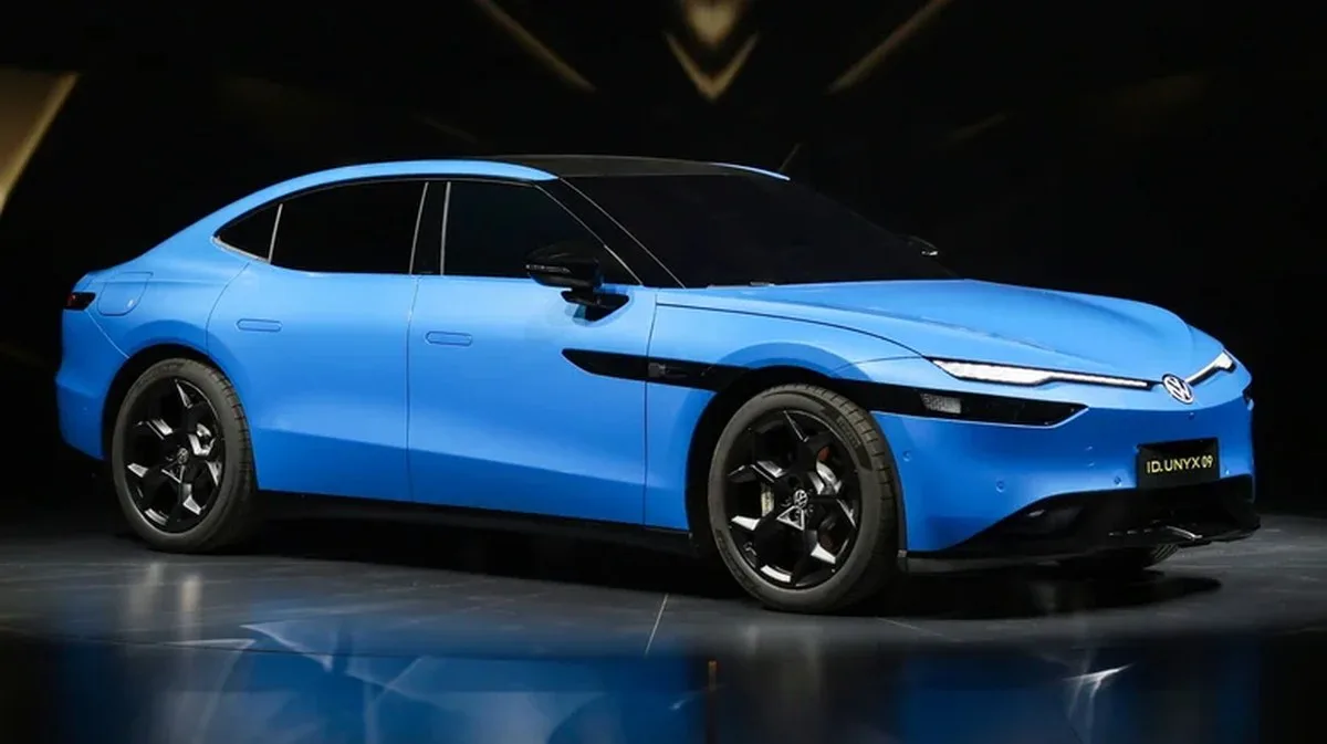 VW's sleek ID. Unyx 09 sedan at its unveiling