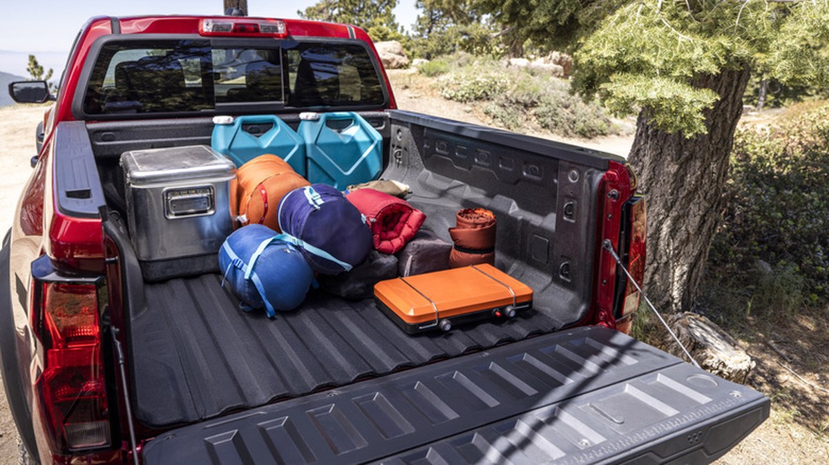 The rear bed of a Chevrolet Colorado