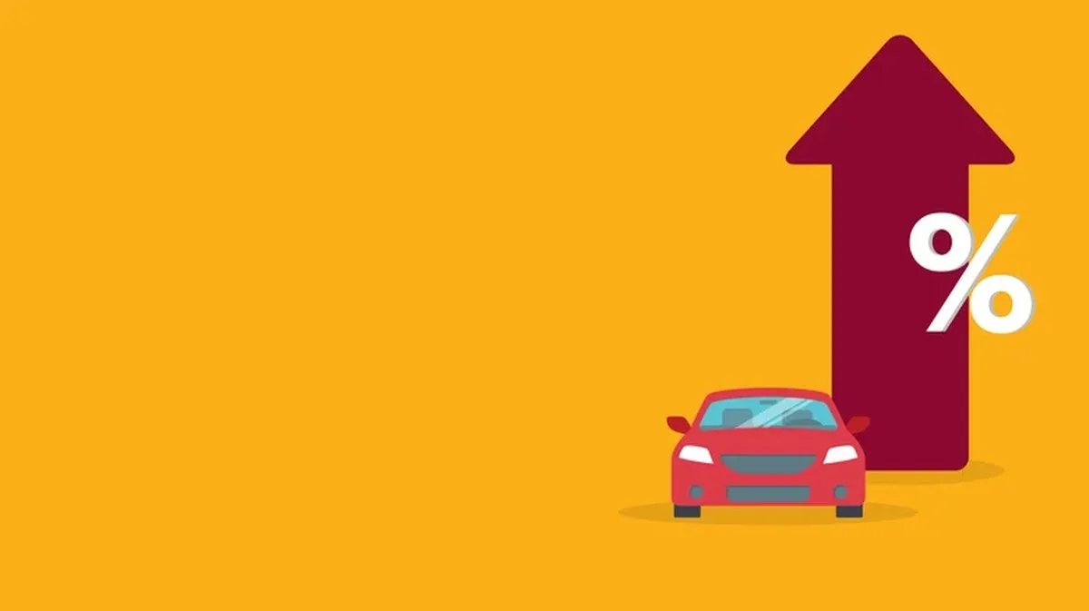 A graphic shows a sedan with an arrow pointing upward