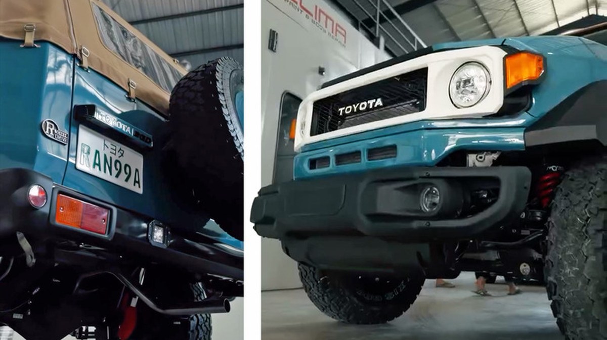 Toyota Hilux Rangga converted into a vintage Land Cruiser