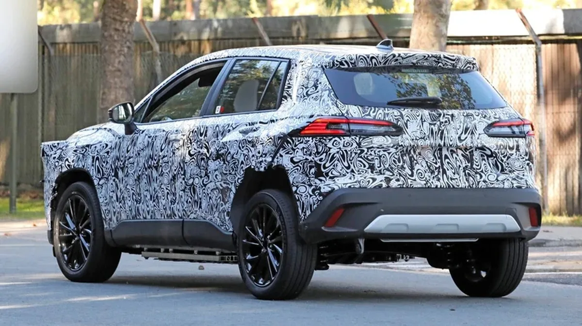 Toyota electric SUV mule, chopped down Corolla Cross