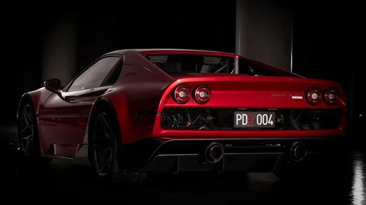 The rear of the V8-powered Gruppo 4 Tributo
