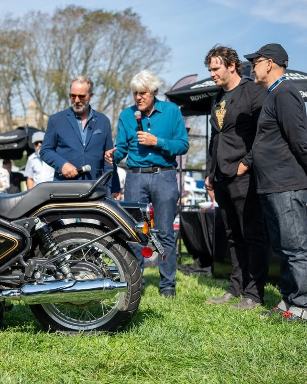 Jay Leno and Royal Enfield Bullet 650 iat 2026 Audrain Concours Motor Week (1)